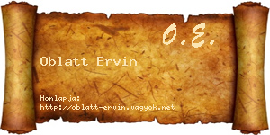 Oblatt Ervin névjegykártya
